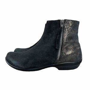 Dansko Black Ankle Boots with Gold Accents